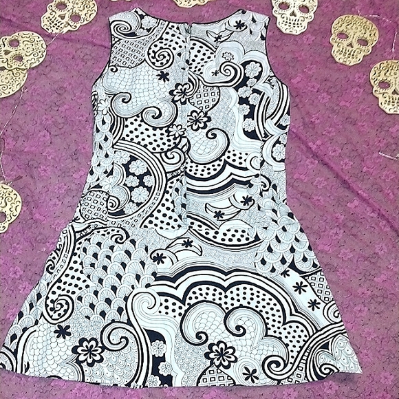 Vtg 1960s paisley mod mini dress - Picture 8 of 16